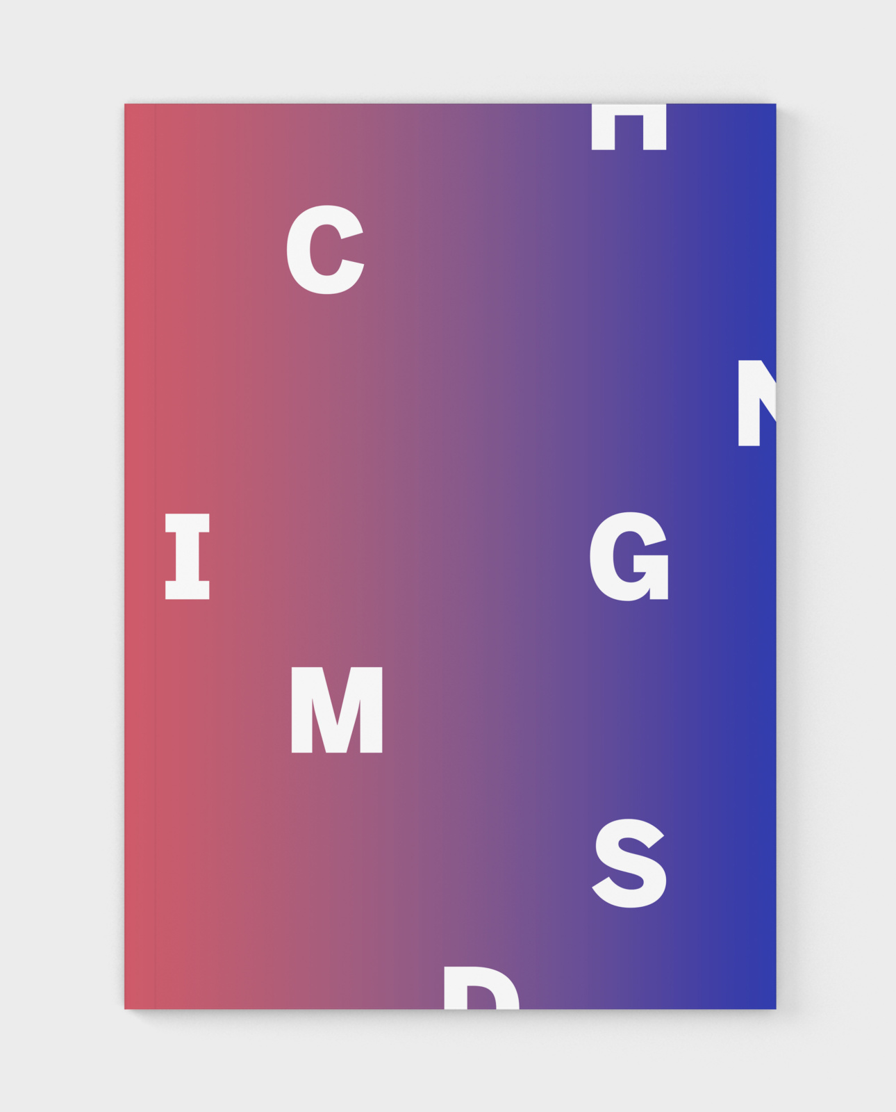 Front cover of the Changing Minds annual report design for The George Gund Foundation, with gradient and abstract typography